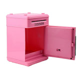 Electronic ATM Password Cash Coin Can Auto Scroll Paper Money Saving Box Gift Pink