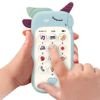 Baby Unicorn Toy Phone Pretend Phone Toy Musical Phone Toy Blue
