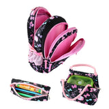 3pcs Set School Bag Travel Backpack Black