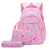 3pcs Set School Bag Travel Backpack Pink