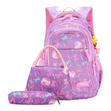 3pcs Set School Bag Travel Backpack Purple