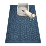 PVC Water-resistant Cat Litter Mat Multi-Use Non-Slip Cat Litter Trapping Mat Blue