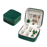 Travel Portable Jewellery Box Organizer Mini Storage Case for Rings Earrings Necklaces Bracelets Green