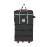 Expandable Foldable Luggage Bag with Universal Wheels Rolling Travel Bag Duffel Bag Black