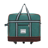 Expandable Foldable Luggage Bag with Universal Wheels Rolling Travel Bag Duffel Bag Green