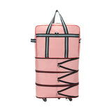 Expandable Foldable Luggage Bag with Universal Wheels Rolling Travel Bag Duffel Bag Pink