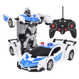 Remote Control Car Toy Transform Robot Toy RC Car White