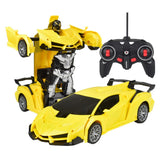 Remote Control Car Toy Transform Robot Toy RC Car Yellow