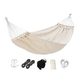 Brazilian Style Double Hammock Portable Hanging Hammock for Camping Outdoor Indoor Beige