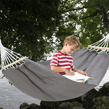 Brazilian Style Double Hammock Portable Hanging Hammock for Camping Outdoor Indoor Grey