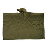 3-in-1 Unisex Hooded Rain Poncho Raincoat Jacket for Hiking Camping Army Green