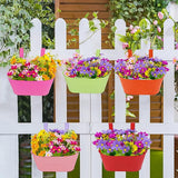 4 Colors Hanging Flower Pot Metal Bucket Hanging Planters for Outdoor Plants