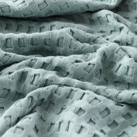 100% Cotton Blanket Cozy Waffle Weave Blanket Soft Quilt Blue