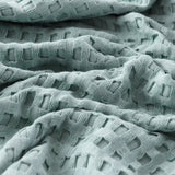 100% Cotton Blanket Cozy Waffle Weave Blanket Soft Quilt Blue