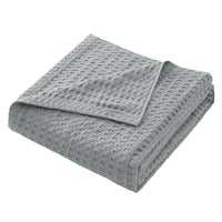 100% Cotton Blanket Cozy Waffle Weave Blanket Soft Quilt Grey