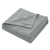 100% Cotton Blanket Cozy Waffle Weave Blanket Soft Quilt Grey