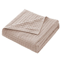100% Cotton Blanket Cozy Waffle Weave Blanket Soft Quilt Khaki