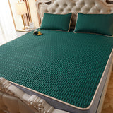 3Pcs Set Cooling Bedding Foldable Mattress Topper Mat Summer Cooling Latex Mattress Pad Green