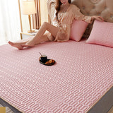 3Pcs Set Cooling Bedding Foldable Mattress Topper Mat Summer Cooling Latex Mattress Pad Pink