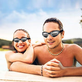 No-Leak Anti-Fog Swimming Goggles and Cap Set for Adults & Youth Black