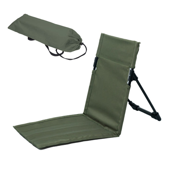 Folding Beach Lounge Chair Portable Beach Mat with Backrest Green
