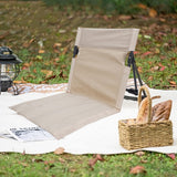 Folding Beach Lounge Chair Portable Beach Mat with Backrest Beige