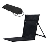 Folding Beach Lounge Chair Portable Beach Mat with Backrest Black