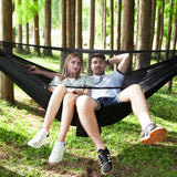 Camping Hammock with Mosquito Net Rain Fly Tarp Portable Single Hammock Black