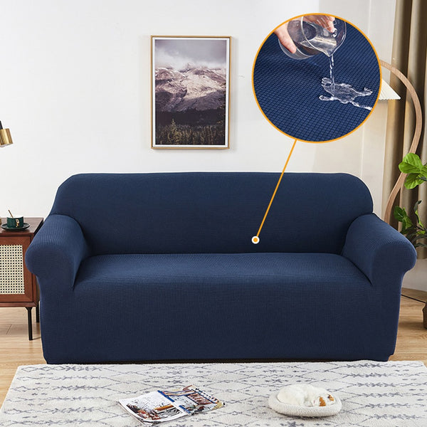 Water-Repellent Sofa Cover Stretch Couch Cover Slipcover Dark Blue