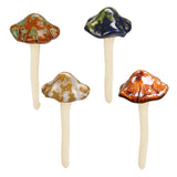 Set of 4Pcs Ceramic Mushroom Sculptures Garden Mushroom Ornament Set Indoor Outdoor Decor