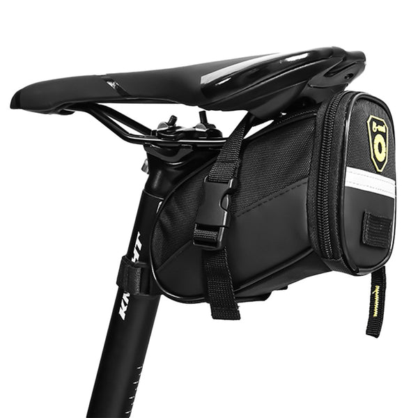 Bike Saddle Bag Under Seat Bike Bag with Reflective Strip Black