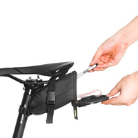 Bike Saddle Bag Under Seat Bike Bag with Reflective Strip Black