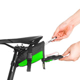 Bike Saddle Bag Under Seat Bike Bag with Reflective Strip Green