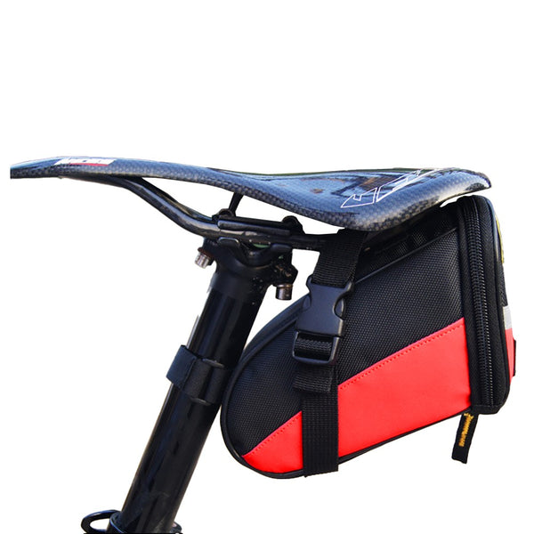 Bike Saddle Bag Under Seat Bike Bag with Reflective Strip Red