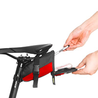 Bike Saddle Bag Under Seat Bike Bag with Reflective Strip Red
