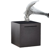 Must Break Style Piggy Bank Stainless Steel Savings Bank Money Box Coin Jar for Adult Teens Black