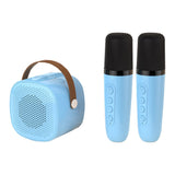 Portable Mini Karaoke Machine with 2 Wireless Microphones Bluetooth 5.1 Speaker Blue