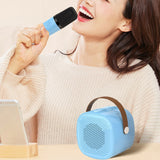 Portable Mini Karaoke Machine with 2 Wireless Microphones Bluetooth 5.1 Speaker Blue