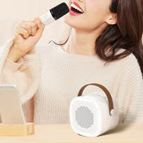 Portable Mini Karaoke Machine with 2 Wireless Microphones Bluetooth 5.1 Speaker White