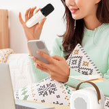 Portable Mini Karaoke Machine with 2 Wireless Microphones Bluetooth 5.1 Speaker White