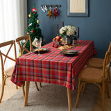Rectangle Scotland Plaid Table Cover Christmas Tablecloth Xmas Decor Red