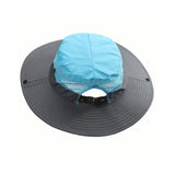 Bucket Hat Wide Brim Sun Hat Hiking Fisherman Hat Blue