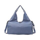 Gym Tote Bag with Shoe Compartment for Women Travel Duffel Bag Yoga Mat Holder Blue
