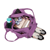 Gym Tote Bag with Shoe Compartment for Women Travel Duffel Bag Yoga Mat Holder Purple