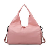 Gym Tote Bag with Shoe Compartment for Women Travel Duffel Bag Yoga Mat Holder Pink
