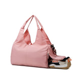 Gym Tote Bag with Shoe Compartment for Women Travel Duffel Bag Yoga Mat Holder Pink