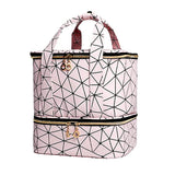 Double-layer Nail Polish Carrying Case Bag Storage Box Holds Pink