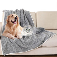 Water Resistant Pet Blanket Couch Sofa Furniture Protective Cover Pet Dog Cat Throw Blanket Grey