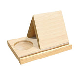 Wooden Triangle Book Rest Book Stand Holder Portable Bookshelf with Coffee Drink Holder