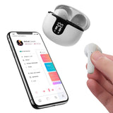 Wireless Bluetooth 5.3 Headphones In-Ear Earphones with LED Display White